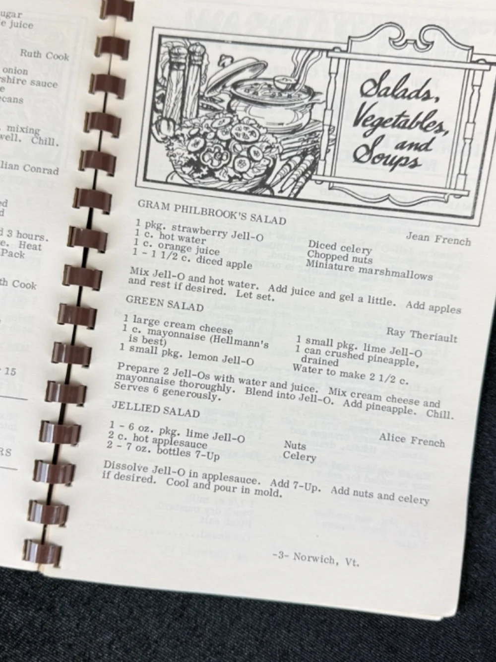 1950s Kitchens of University Grange Cookbook Norwich VT Spiral Bound
